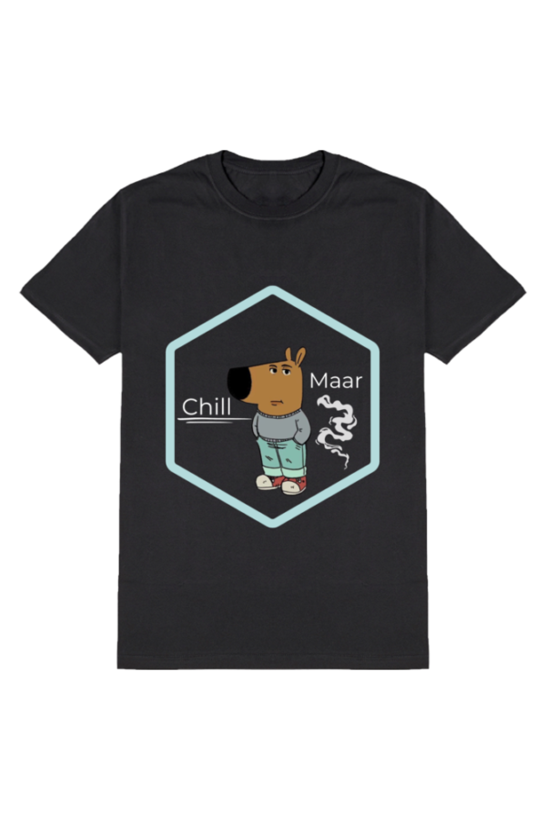 Chill Maar Unisex Black T-Shirt with Chill Guy Design